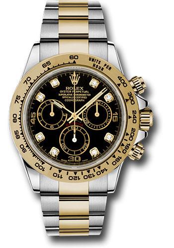 Rolex Yellow Rolesor Cosmograph Daytona 40 Watch - Black Diamond Dial - 116503