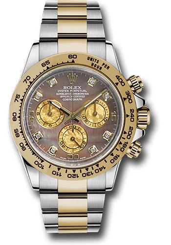 Rolex Yellow Rolesor Cosmograph Daytona 40 Watch - Dark Mother-Of-Pearl Gold Crystal Subdials Dial - 116503