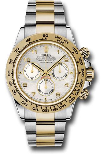 Rolex Yellow Rolesor Cosmograph Daytona 40 Watch - White Mother-Of-Pearl Arabic Dial - 116503