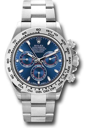 Rolex White Gold Cosmograph Daytona 40 Watch - Blue Index Dial - 116509