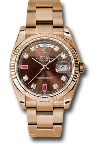 Rolex Day-Date 36 118235 Chocolate Diamond Ruby Dial