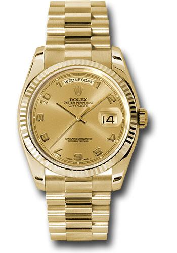 Rolex Day-Date 36 118238 with champagne Arabic dial