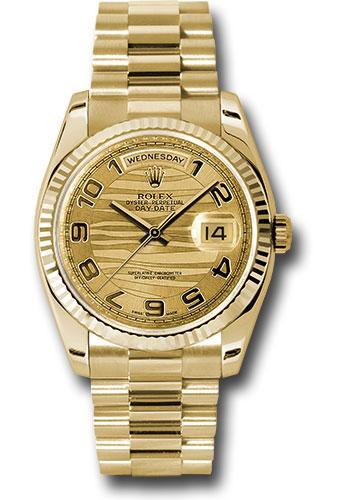 Rolex Day-Date 36 118238 with champagne wave Arabic dial