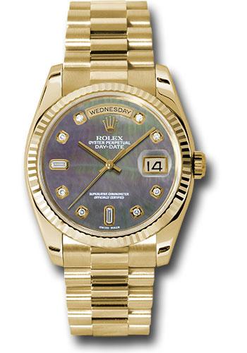 Rolex Day-Date 36 118238 with dark mother-of-pearl diamond dial