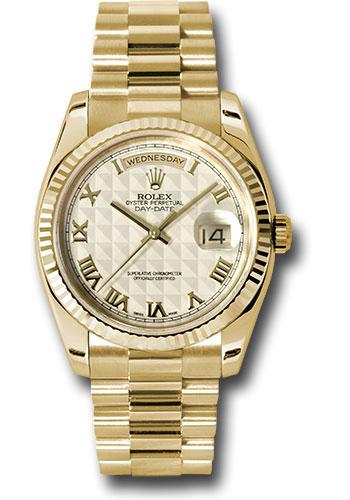 Rolex Day-Date 36 118238 with ivory pyramid Roman dial