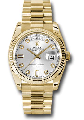 Rolex Day-Date 36 118238 Silver Diamond Dial