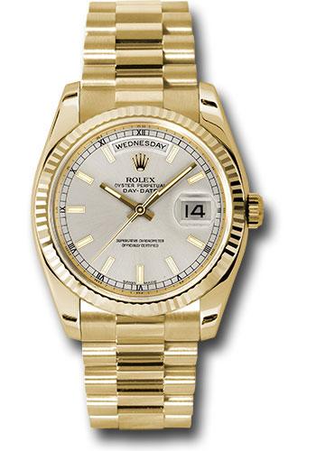 Rolex Day-Date 36 118238 with silver index dial