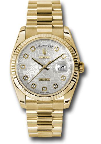 Rolex Day-Date 36 118238 with silver Jubilee diamond dial