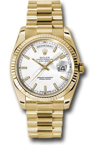Rolex Day-Date 36 118238 with white index dial