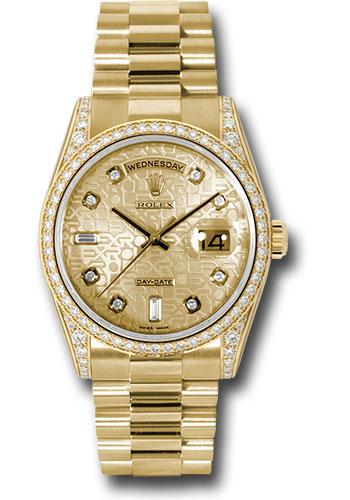 Rolex Day-Date 36 118388 in yellow gold with champagne Jubilee diamond dial and President bracelet