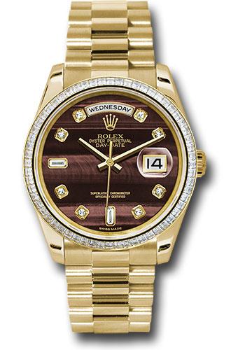 Rolex Day-Date 36 118398 in yellow gold with bulls eye diamond dial and President bracelet