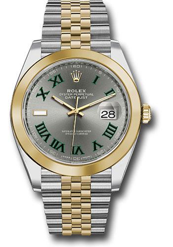 Rolex Steel and Yellow Gold Rolesor Datejust 41 Watch - Smooth Bezel - Slate Green Roman Dial - Jubilee Bracelet - 126303