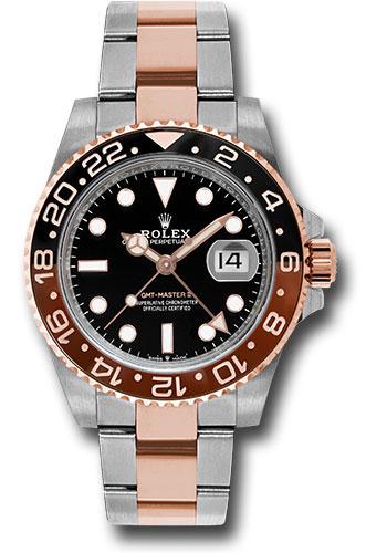 Rolex Everose Rolesor GMT-Master II 40 Watch - Black And Brown Root Beer Bezel - Black Dial - Oyster Bracelet - 126711CHNR
