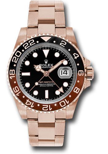 Rolex Everose GMT-Master II 40 Watch - Black And Brown Bezel - Black Dial - Oyster Bracelet - 126715CHNR