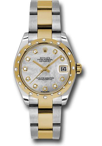 Rolex Steel and Yellow Gold Datejust 31 Watch - 24 Diamond Bezel - Mother-Of-Pearl Diamond Dial - Oyster Bracelet - 178343