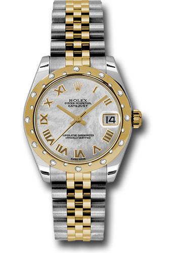 Rolex Steel and Yellow Gold Datejust 31 Watch - 24 Diamond Bezel - Mother-Of-Pearl Roman Dial - Jubilee Bracelet - 178343
