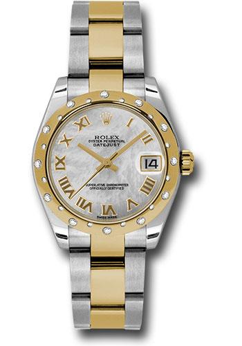 Rolex Steel and Yellow Gold Datejust 31 Watch - 24 Diamond Bezel - Mother-Of-Pearl Roman Dial - Oyster Bracelet - 178343