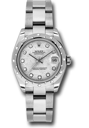 Rolex Steel and White Gold Datejust 31 Watch - 24 Diamond Bezel - Meteorite Diamond Dial - Oyster Bracelet - 178344