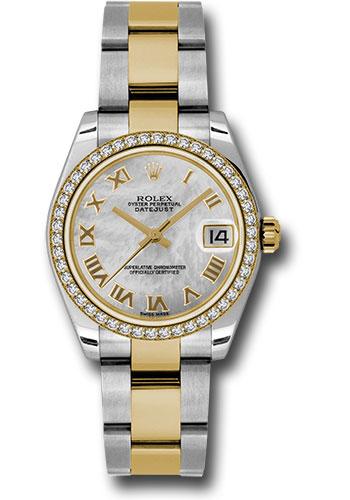 Rolex Steel and Yellow Gold Datejust 31 Watch - 46 Diamond Bezel - Mother-Of-Pearl Roman Dial - Oyster Bracelet - 178383