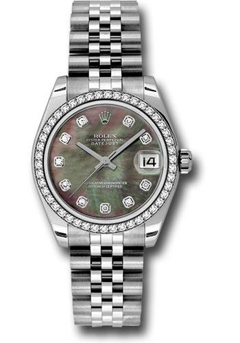 Rolex Steel and White Gold Datejust 31 Watch - 46 Diamond Bezel - Mother-Of-Pearl Diamond Dial - Jubilee Bracelet - 178384