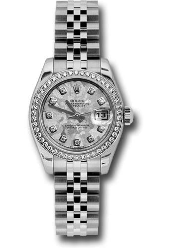 Rolex Steel and White Gold Lady Datejust 26 Watch - 46 Diamond Bezel - White Gold Crystal Diamond Dial - Jubilee Bracelet - 179384
