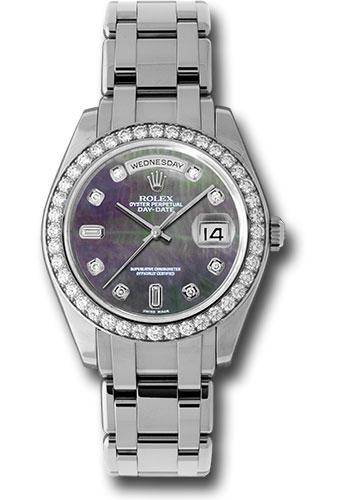 Rolex Platinum Day-Date Special Edition 39 Watch - 40 Diamond Bezel - Dark Mother-Of-Pearl Diamond Dial - 18946