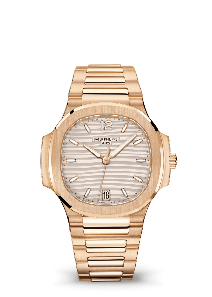 Patek Philippe Nautilus Ladies 7118/1R-001 Rose Gold Silver Dial