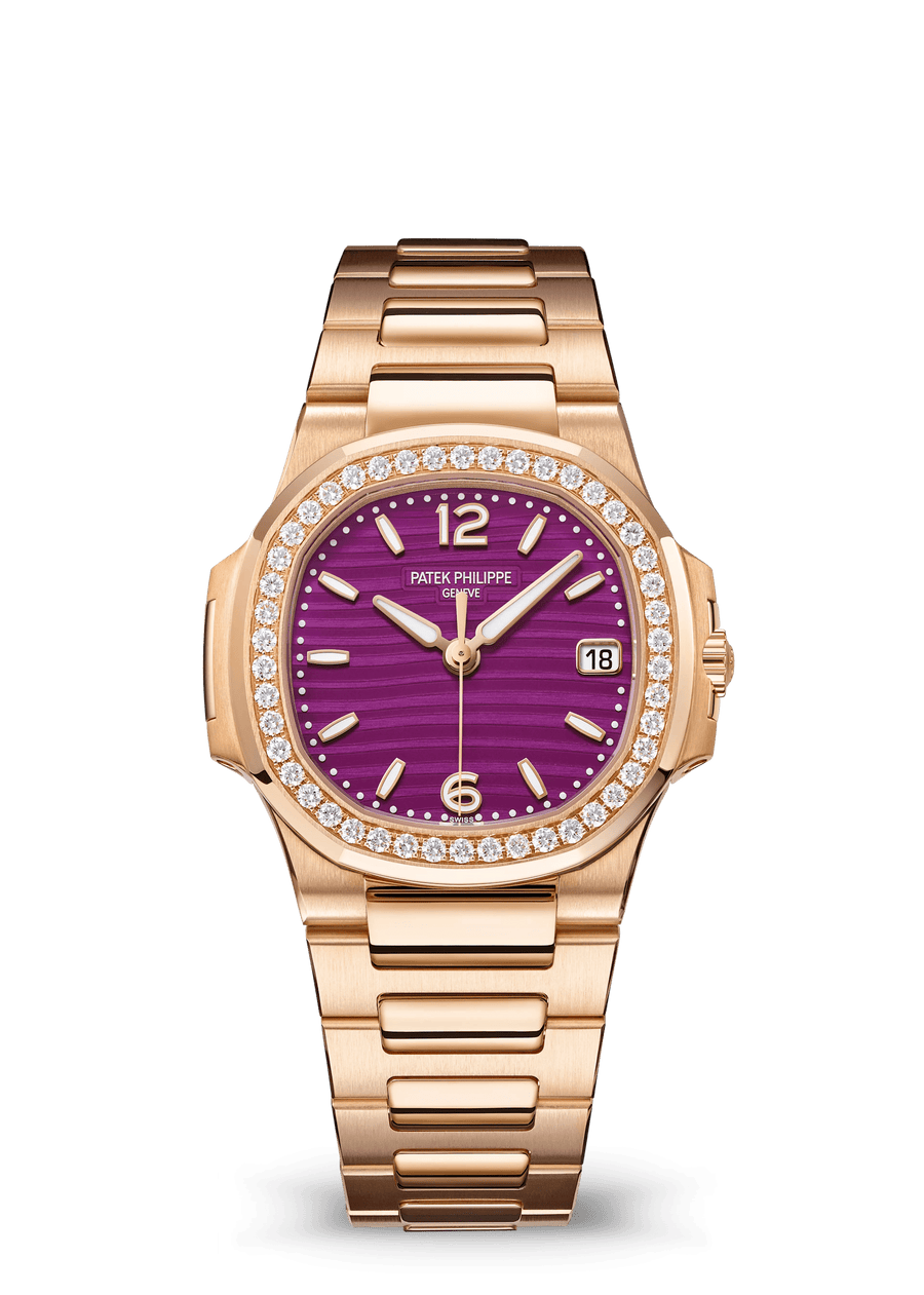 Patek Philippe Nautilus Date Sweep Seconds Rose Gold Diamonds 7010/1R-013