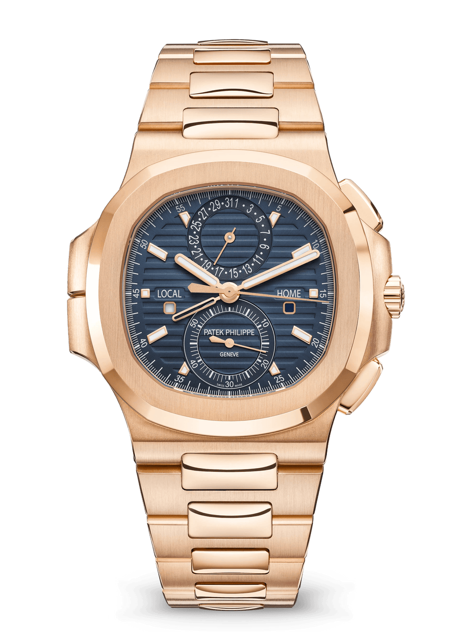 Patek Philippe Nautilus 5990/1R-001 Rose Gold Flyback Chronograph Travel Time