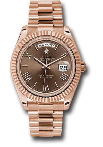 Rolex Day-Date 40 228235 with chocolate bevelled Roman dial