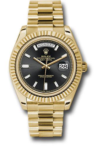 Rolex Day-Date 40 228238 with black baguette diamond dial