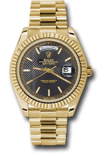 Rolex Day-Date 40 228238 with black diagonal motif index dial