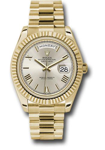 Rolex Day-Date 40 228238 with silver bevelled Roman dial