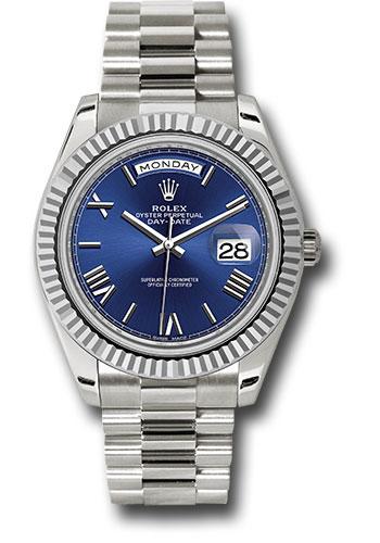 Rolex Day-Date 40 228239 with blue bevelled Roman dial