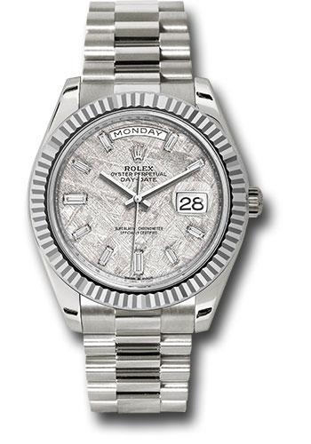 Rolex Day-Date 40 228239 with meteorite baguette diamond dial