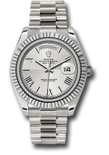 Rolex Day-Date 40 228239 with silver quadrant motif bevelled Roman dial