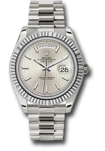 Rolex Day-Date 40 228239 Silver Stripe Motif Dial
