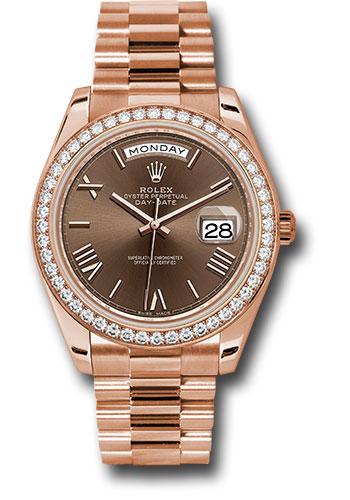 Rolex Day-Date 40 228345RBR with chocolate bevelled Roman dial