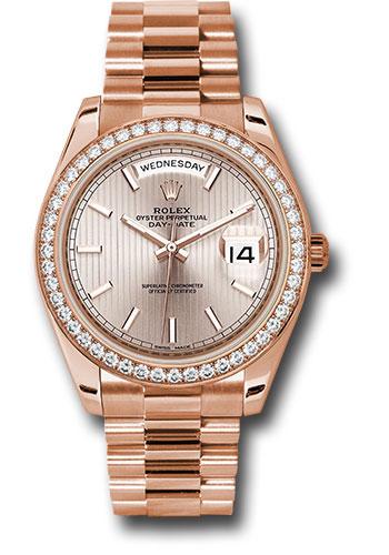 Rolex Day-Date 40 228345RBR with Sundust stripe motif index dial
