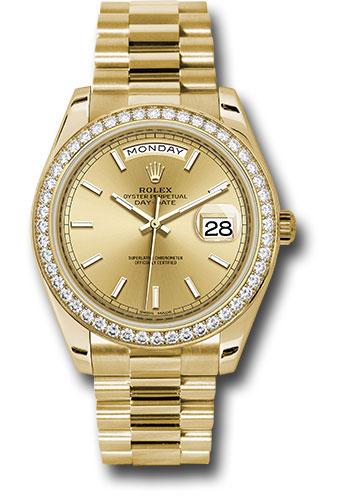 Rolex Day-Date 40 228348RBR with champagne index dial
