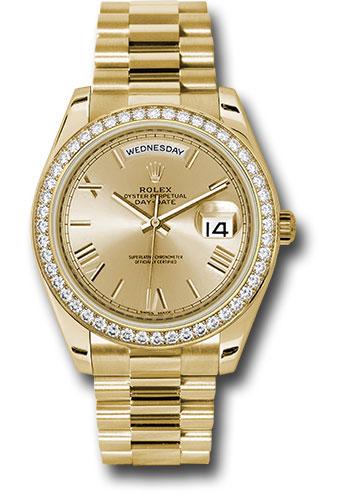 Rolex Day-Date 40 228348RBR with champagne bevelled Roman dial