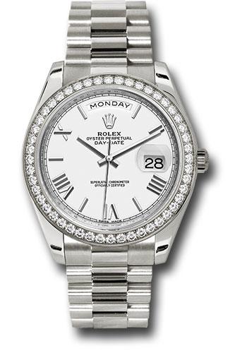 Rolex Day-Date 40 228349RBR with white bevelled Roman dial