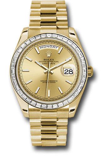 Rolex Yellow Gold Day-Date 40 Watch -  Bezel - Champagne Index Dial - President Bracelet - 228398TBR