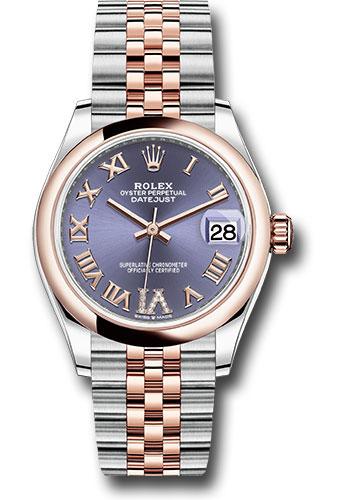 Rolex Steel and Everose Gold Datejust 31 Watch - Domed Bezel - Chocolate Diamond Roman VI Dial - Jubilee Bracelet - 278241