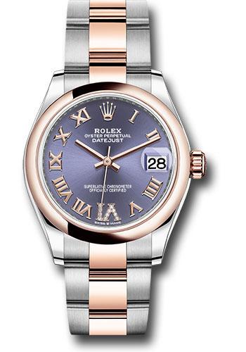 Rolex Steel and Everose Gold Datejust 31 Watch - Domed Bezel - Chocolate Diamond Roman VI Dial - Oyster Bracelet - 278241