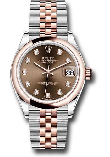 Rolex Steel and Everose Gold Datejust 31 Watch - Domed Bezel - White Roman Dial - Jubilee Bracelet - 278241