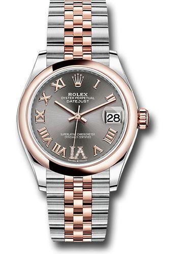 Rolex Steel and Everose Gold Datejust 31 Watch - Domed Bezel - Mother-Of-Pearl Diamond Dial - Jubilee Bracelet - 278241