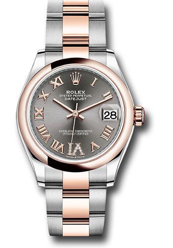 Rolex Steel and Everose Gold Datejust 31 Watch - Domed Bezel - Mother-Of-Pearl Diamond Dial - Oyster Bracelet - 278241