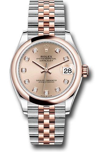 Rolex Steel and Everose Gold Datejust 31 Watch - Domed Bezel - Chocolate Diamond Dial - Jubilee Bracelet - 278241
