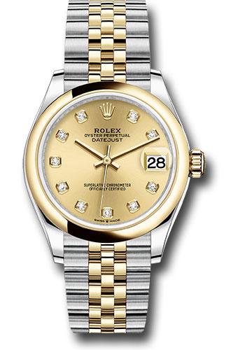 Rolex Steel and Yellow Gold Datejust 31 Watch - Domed Bezel - Champagne Diamond Dial - Jubilee Bracelet - 278243